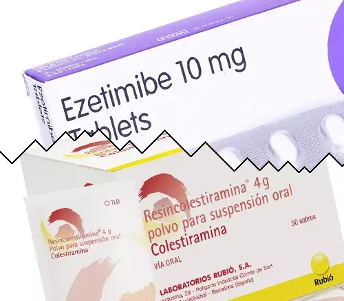 Ezetimibe contra Resincolestiramina